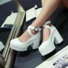 Pure Color Platform Mary Janes Shoes - Modakawa Modakawa