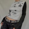 Fashion Star Print Round Collar Colorblock Sweatshirt Top  - Modakawa Modakawa